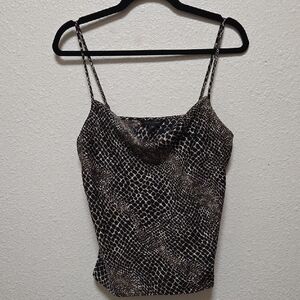 Banana Republic Snakeskin Animal Print Adjustable Straps Cowl Neck Camisol